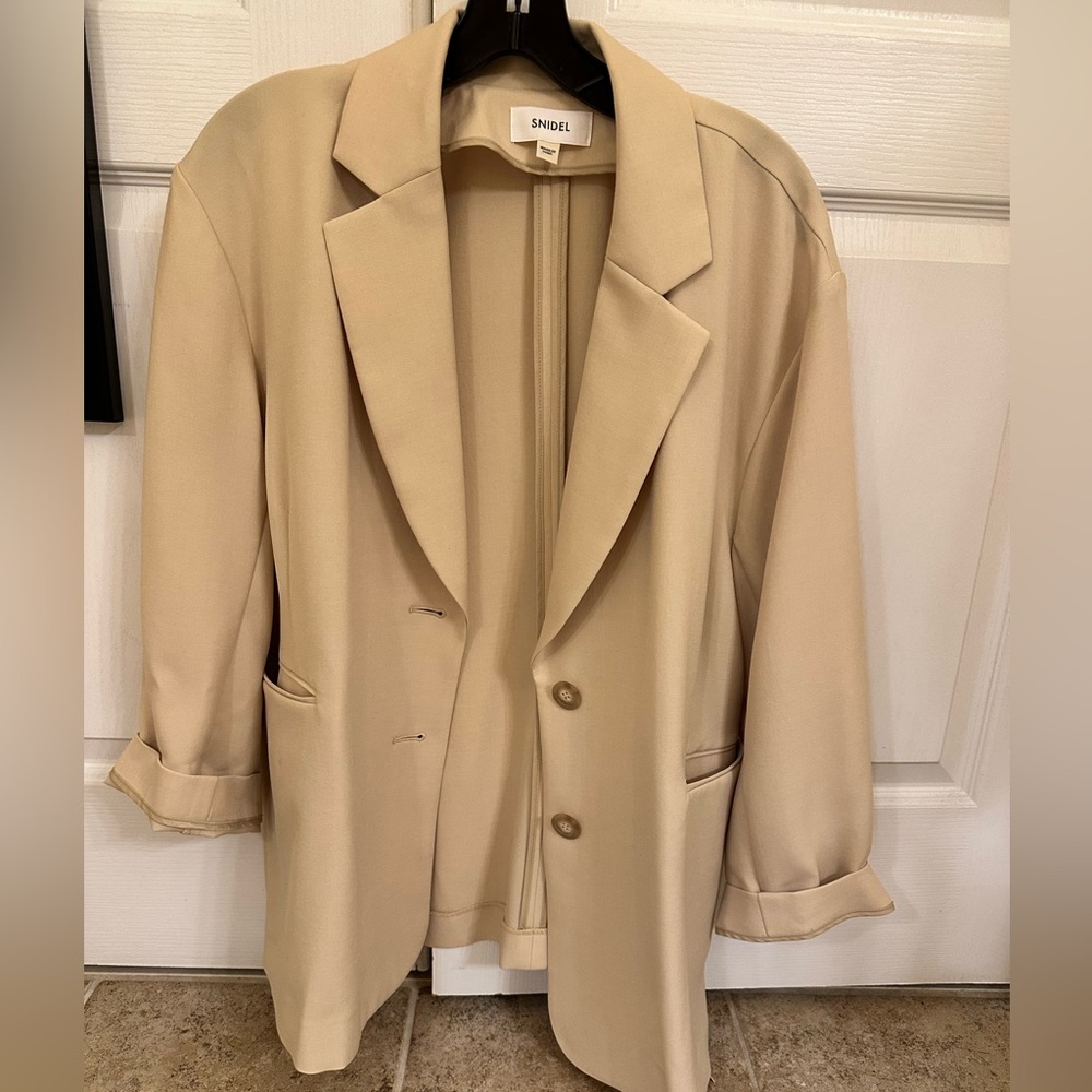 Elegant Beige Yellow Women's Blazer by Snidel